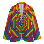 Abstract Rainbow LGBT Stripes Print Men's Blazer