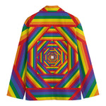Abstract Rainbow LGBT Stripes Print Men's Blazer