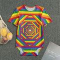 Abstract Rainbow LGBT Stripes Print Men's Bodysuit