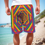 Abstract Rainbow LGBT Stripes Print Men's Cargo Shorts