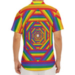 Abstract Rainbow LGBT Stripes Print Men's Deep V-Neck Shirt