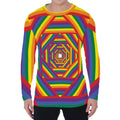 Abstract Rainbow LGBT Stripes Print Men's Long Sleeve T-Shirt