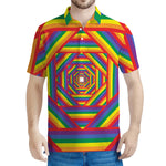 Abstract Rainbow LGBT Stripes Print Men's Polo Shirt