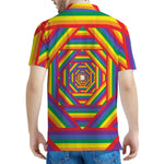 Abstract Rainbow LGBT Stripes Print Men's Polo Shirt