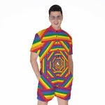 Abstract Rainbow LGBT Stripes Print Men's Rompers
