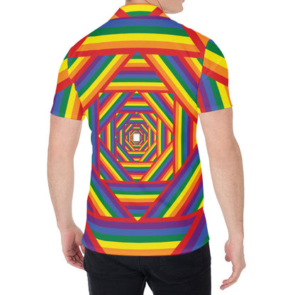 Abstract Rainbow LGBT Stripes Print Men's Shirt