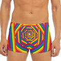 Abstract Rainbow LGBT Stripes Print Men's Short Boxer Briefs