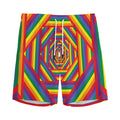 Abstract Rainbow LGBT Stripes Print Men's Athletic Shorts