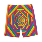 Abstract Rainbow LGBT Stripes Print Men's Sports Shorts