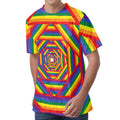 Abstract Rainbow LGBT Stripes Print Men's Velvet T-Shirt