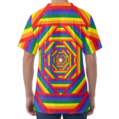 Abstract Rainbow LGBT Stripes Print Men's Velvet T-Shirt