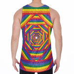 Abstract Rainbow LGBT Stripes Print Men's Velvet Tank Top