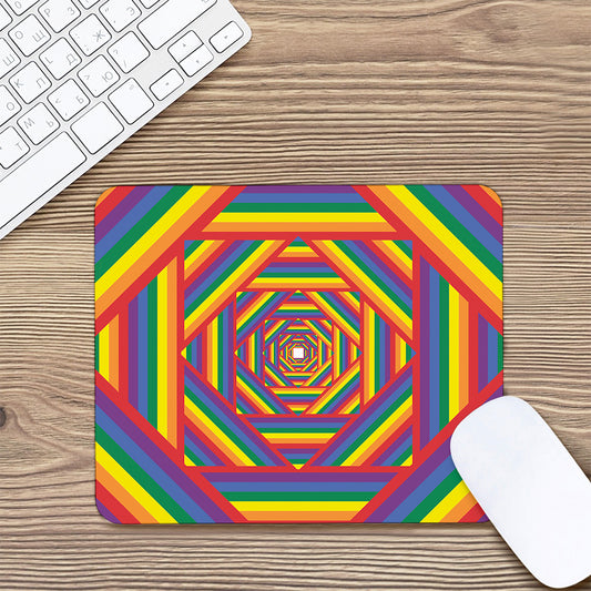 Abstract Rainbow LGBT Stripes Print Mouse Pad
