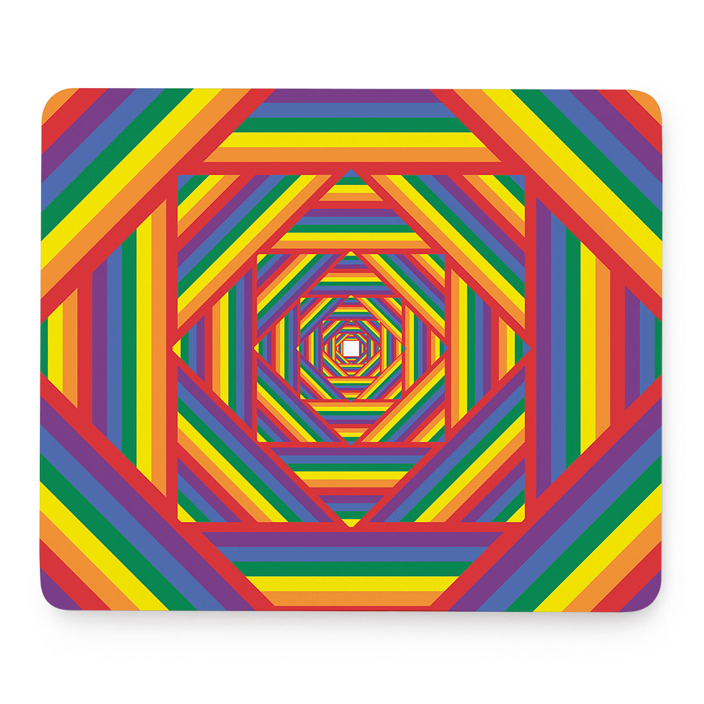 Abstract Rainbow LGBT Stripes Print Mouse Pad
