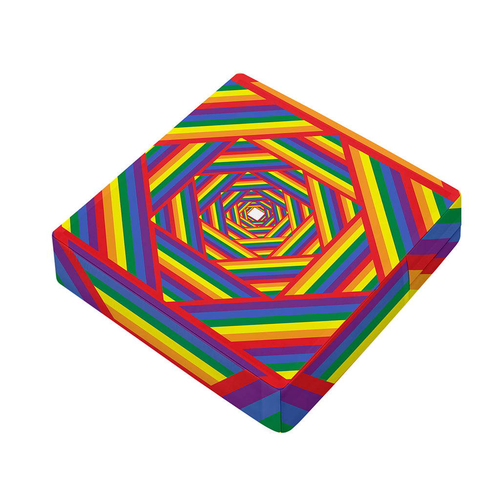 Abstract Rainbow LGBT Stripes Print Outdoor Seat Cushion Cover