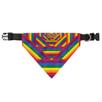 Abstract Rainbow LGBT Stripes Print Over The Collar Dog Bandana