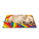 Abstract Rainbow LGBT Stripes Print Pet Cooling Mat Cover