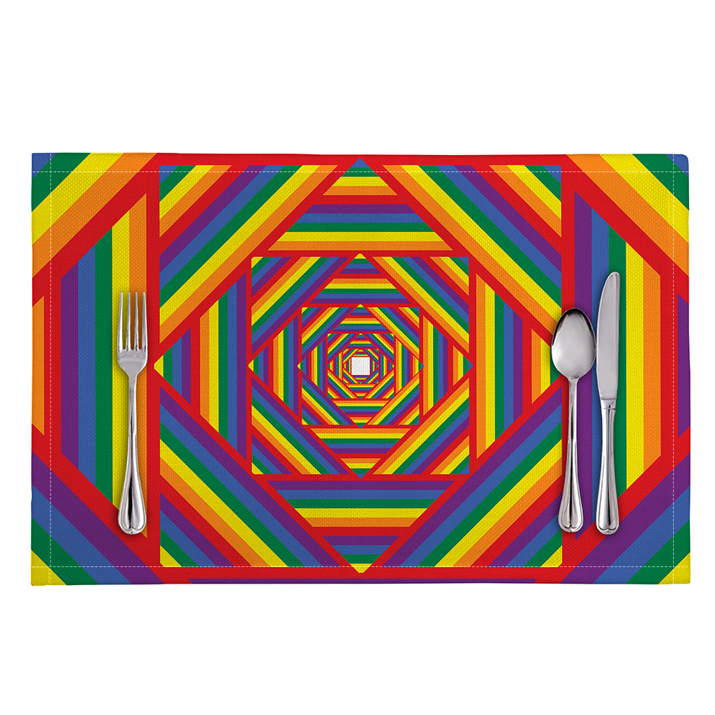 Abstract Rainbow LGBT Stripes Print Placemat