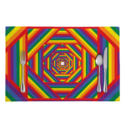 Abstract Rainbow LGBT Stripes Print Placemat