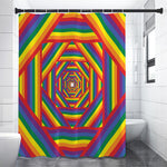 Abstract Rainbow LGBT Stripes Print Premium Shower Curtain