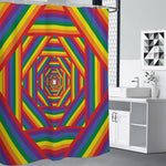 Abstract Rainbow LGBT Stripes Print Premium Shower Curtain