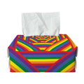 Abstract Rainbow LGBT Stripes Print Rectangle Tissue Box Cover