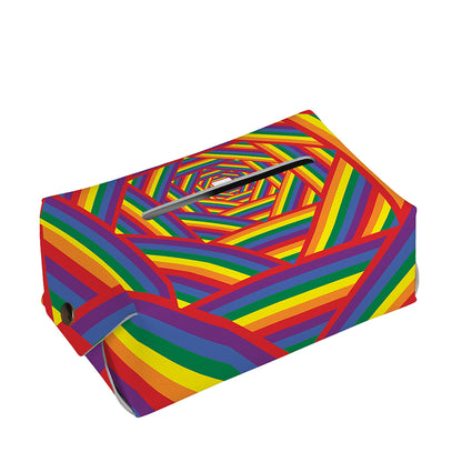 Abstract Rainbow LGBT Stripes Print Rectangle Tissue Box Cover