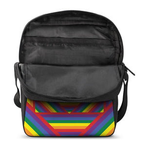 Abstract Rainbow LGBT Stripes Print Rectangular Crossbody Bag