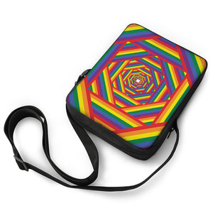 Abstract Rainbow LGBT Stripes Print Rectangular Crossbody Bag