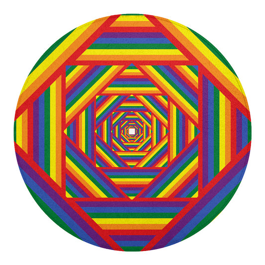 Abstract Rainbow LGBT Stripes Print Round Blanket
