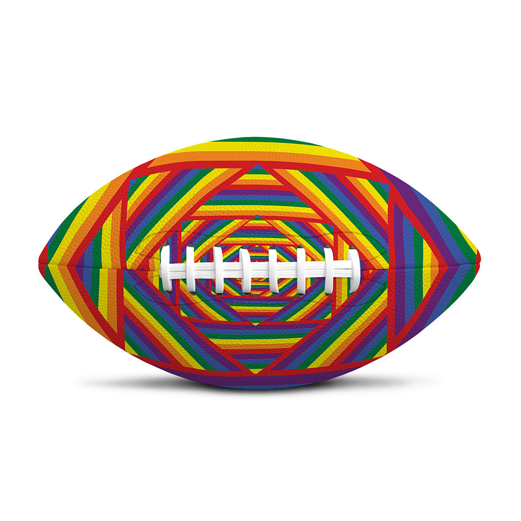 Abstract Rainbow LGBT Stripes Print Rugby Ball