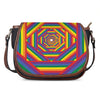 Abstract Rainbow LGBT Stripes Print Saddle Bag