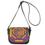 Abstract Rainbow LGBT Stripes Print Saddle Bag