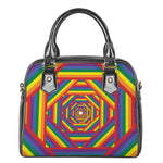 Abstract Rainbow LGBT Stripes Print Shoulder Handbag