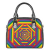 Abstract Rainbow LGBT Stripes Print Shoulder Handbag