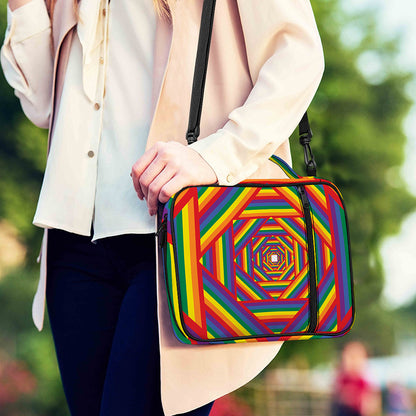 Abstract Rainbow LGBT Stripes Print Shoulder Strap Bible Bag