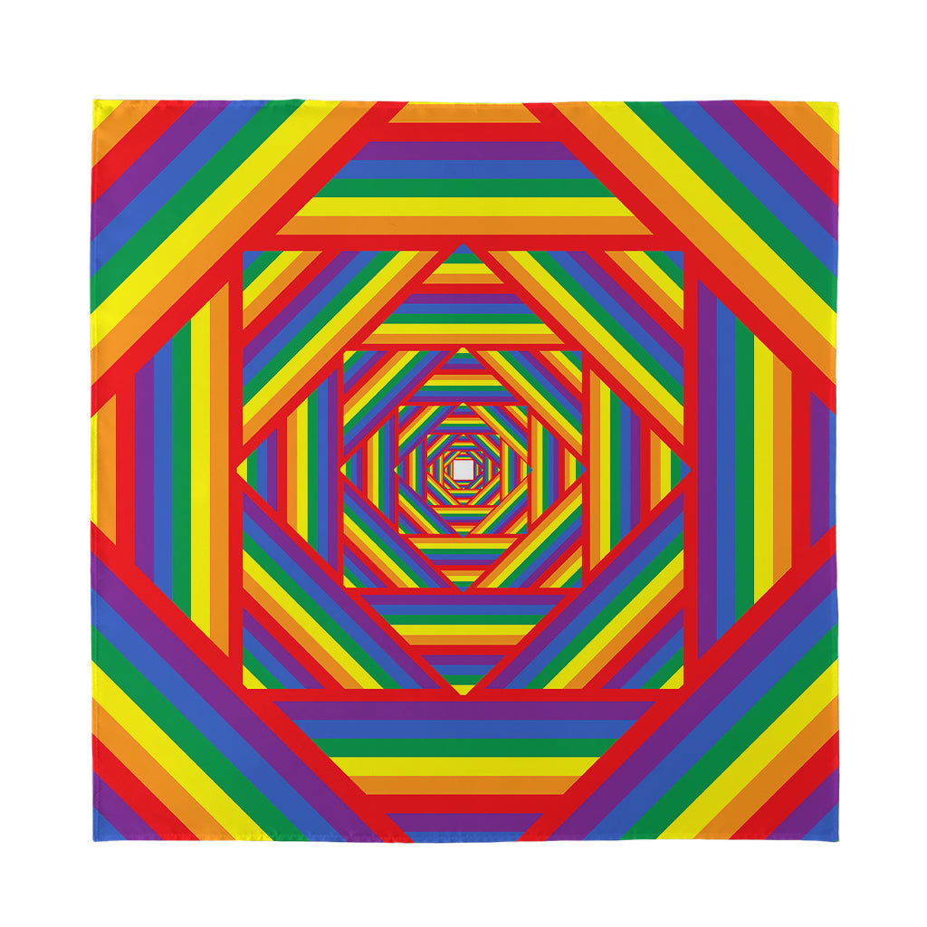 Abstract Rainbow LGBT Stripes Print Silk Bandana