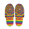 Abstract Rainbow LGBT Stripes Print Slippers