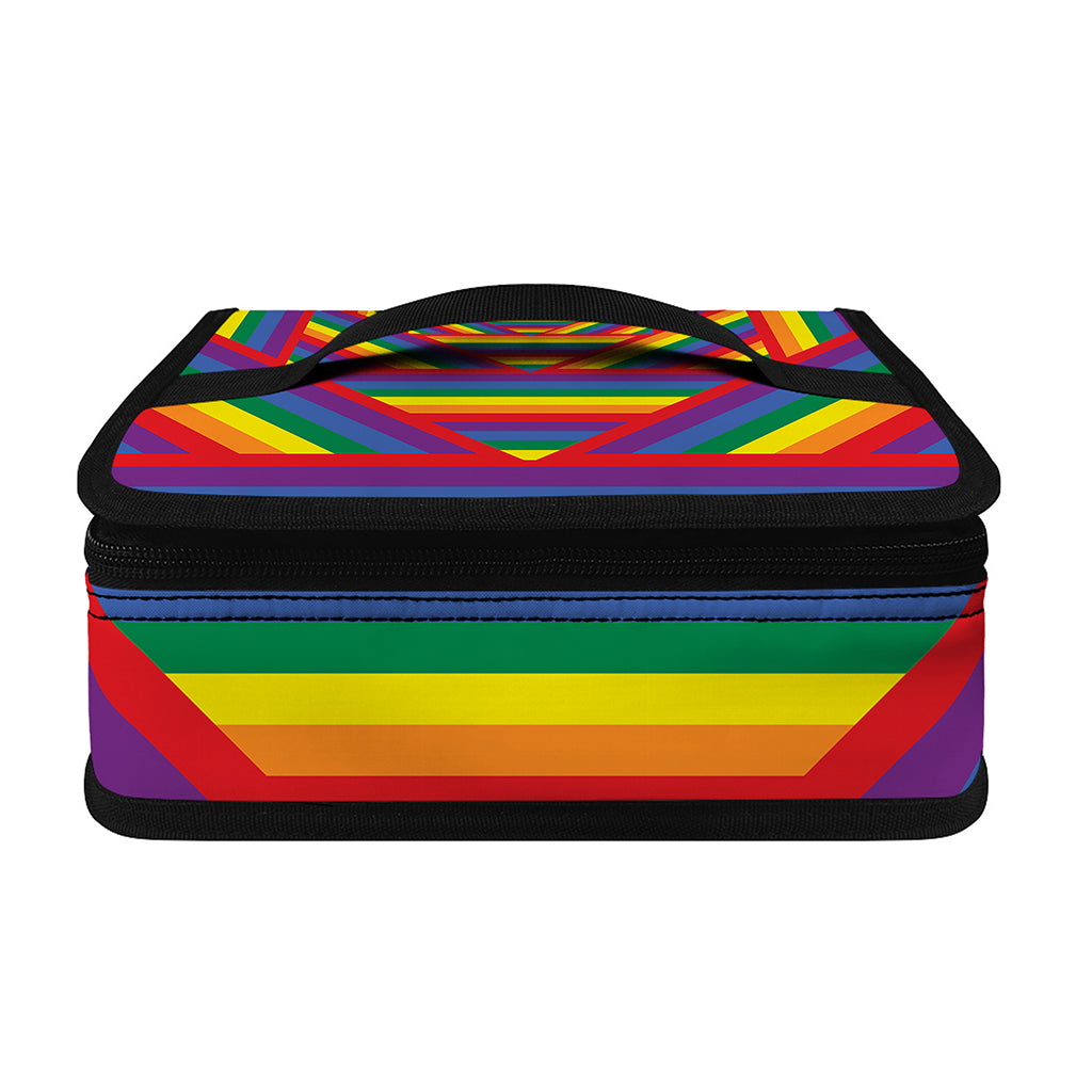 Abstract Rainbow LGBT Stripes Print Small Lunch Bag