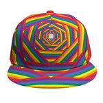 Abstract Rainbow LGBT Stripes Print Snapback Cap