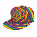 Abstract Rainbow LGBT Stripes Print Snapback Cap