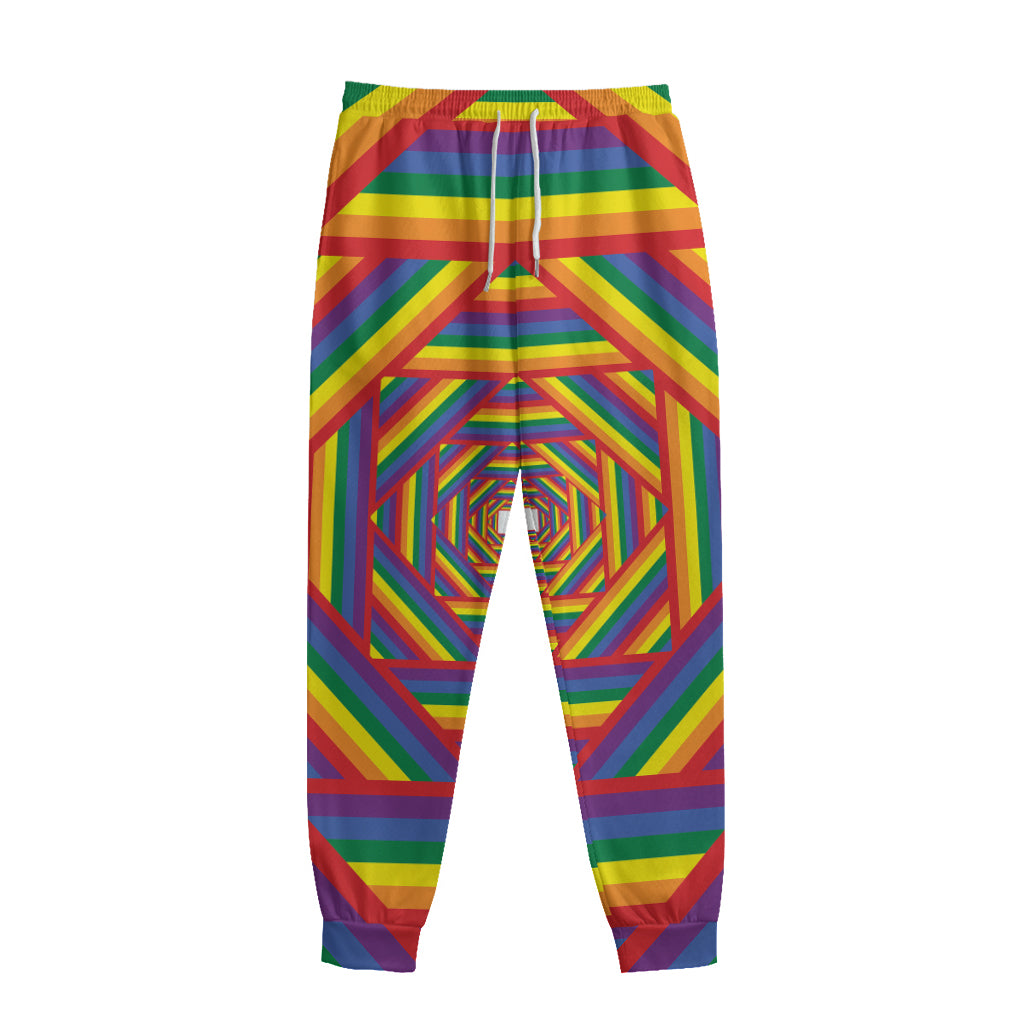 Abstract Rainbow LGBT Stripes Print Sweatpants