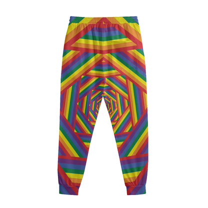 Abstract Rainbow LGBT Stripes Print Sweatpants