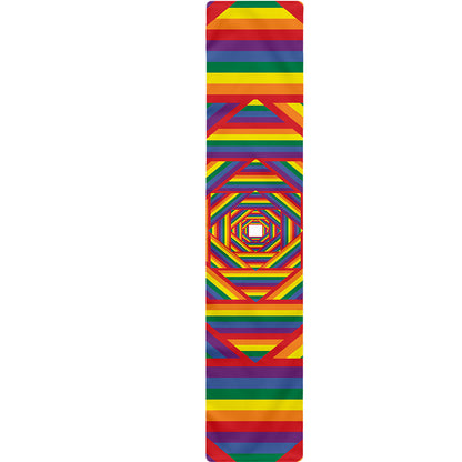 Abstract Rainbow LGBT Stripes Print Table Runner