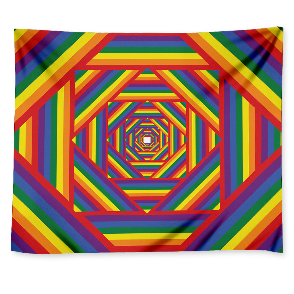 Abstract Rainbow LGBT Stripes Print Tapestry