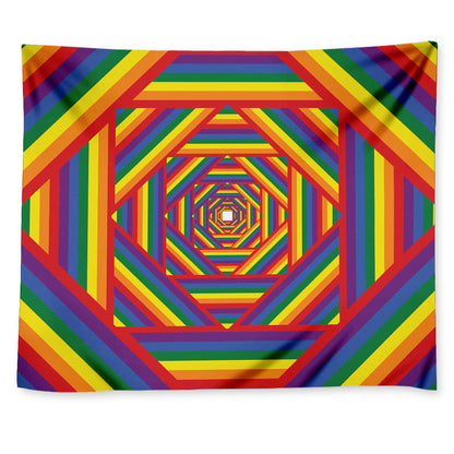 Abstract Rainbow LGBT Stripes Print Tapestry