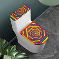 Abstract Rainbow LGBT Stripes Print Toilet Lid And Tank Cover Set