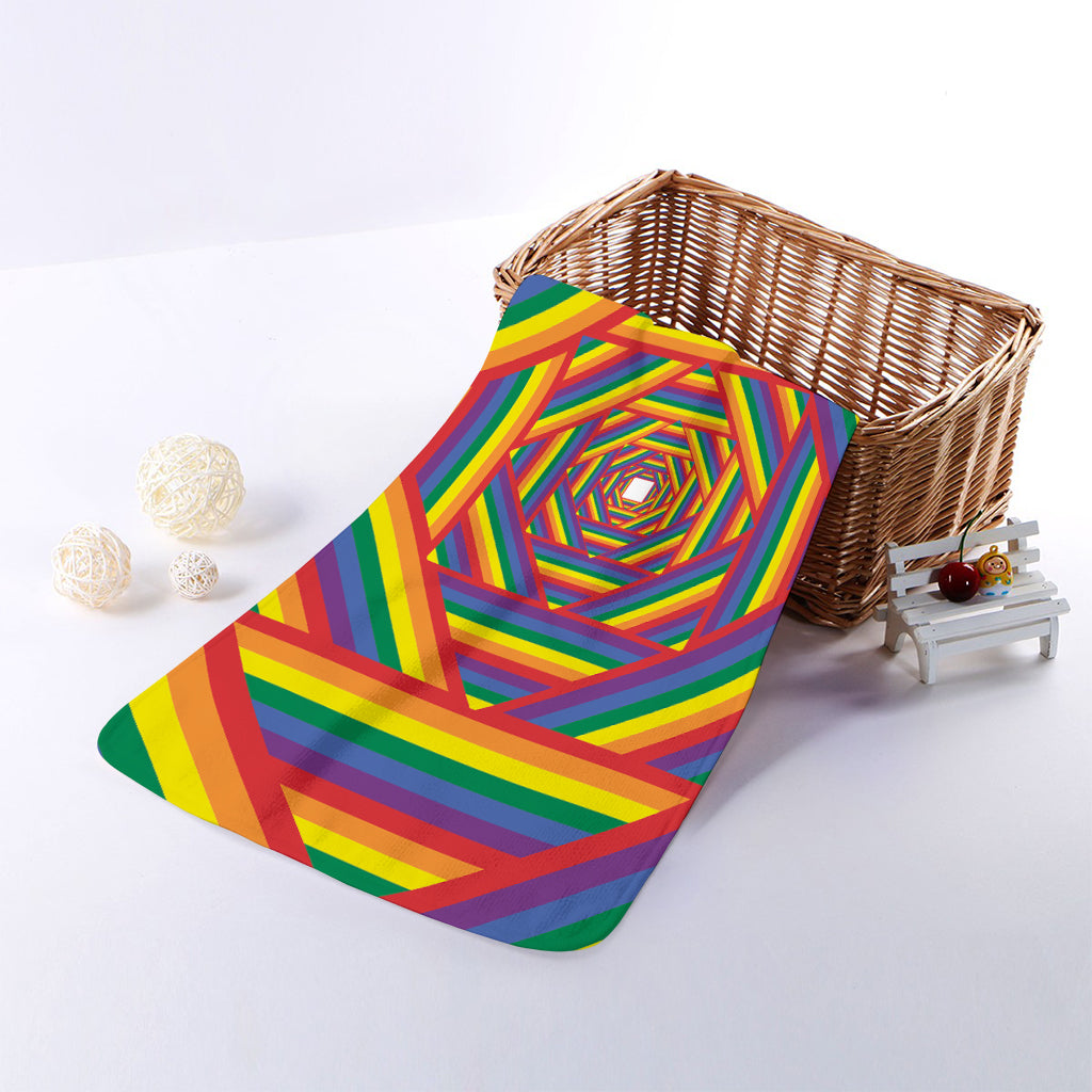 Abstract Rainbow LGBT Stripes Print Towel