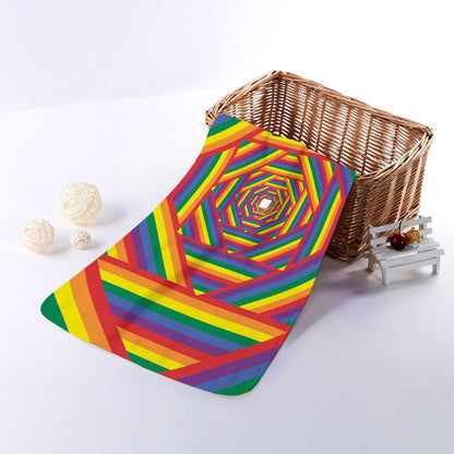 Abstract Rainbow LGBT Stripes Print Towel