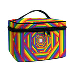 Abstract Rainbow LGBT Stripes Print Travel Makeup Bag